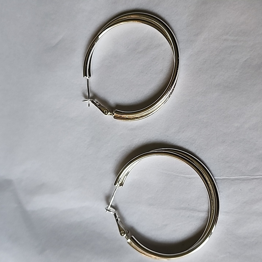 Silver Hoop EARRINGS STAMPED BBCN